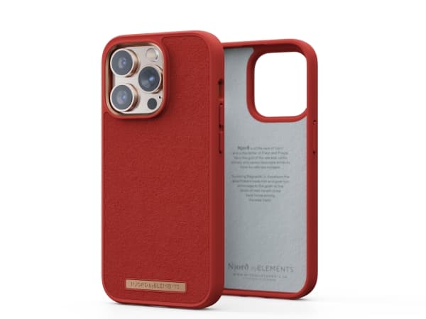 Njorð byELEMENTS Suede Comfort+ - Baksidedeksel for mobiltelefon - MagSafe-samsvar - resirkulert plast - brent oransje - for Apple iPhone 14 Pro
