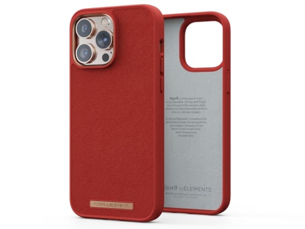 Njord byELEMENTS Suede Comfort+, Suojus, Apple, iPhone 14 Pro Max, 17 cm (6.7"), Oranssi