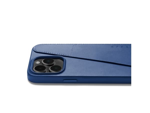 "Mujjo nahkainen lompakkokotelo iPhone 14 Pro Maxille - Monaco Blue.