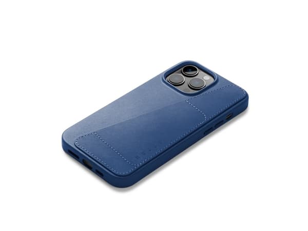 "Mujjo nahkainen lompakkokotelo iPhone 14 Pro Maxille - Monaco Blue.