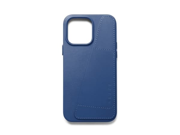 "Mujjo nahkainen lompakkokotelo iPhone 14 Pro Maxille - Monaco Blue.
