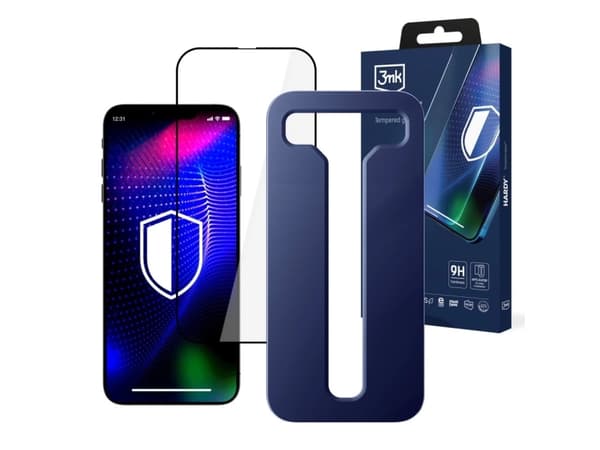 3MK Hardy iPhone 14 / 13 / 13 Pro 6.1" kjemisk herdet glass svart/svart
