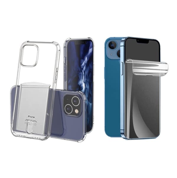 Skal med Korthållare & Hydrogel Skärmskydd iPhone 14 Plus