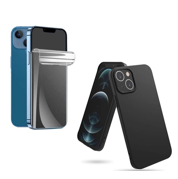 Mattbehandlat Tunt Skal & Hydrogel Skärmskydd iPhone 14 Plus