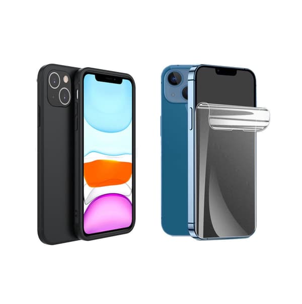iPhone 14 Plus - Mattbehandlat Tunt Skal & Hydrogel Skärmskydd