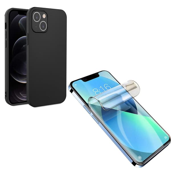 iPhone 14 Plus - Mattbehandlat Tunt Skal & Hydrogel Skärmskydd