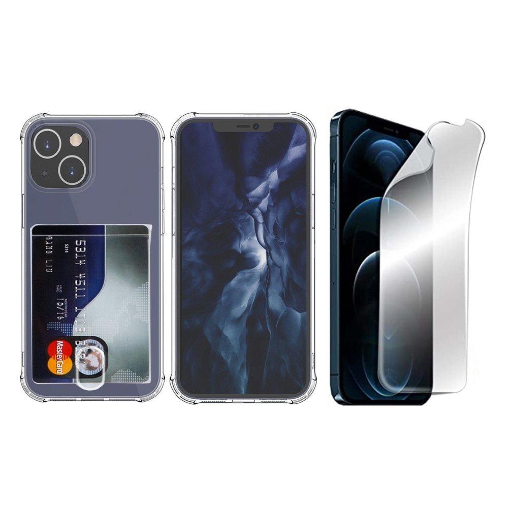 iPhone 13 - 1 Set Skal med Korthållare & Hydrogel Skärmskydd