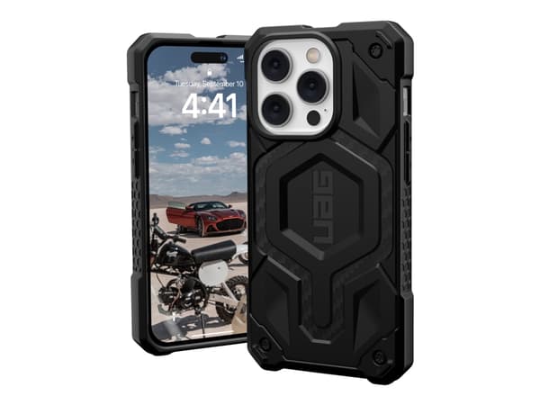 UAG Rugged Case for iPhone 14 Pro [6.1-in] - Monarch Pro Carbon Fiber - Baksida för mobiltelefon - Robust - MagSafe-kompatibilitet - polykarbonat, ko