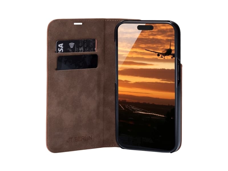 JT Berlin Echtleder Tegel Leder Case Apple iPhone 14 Pro Cognac