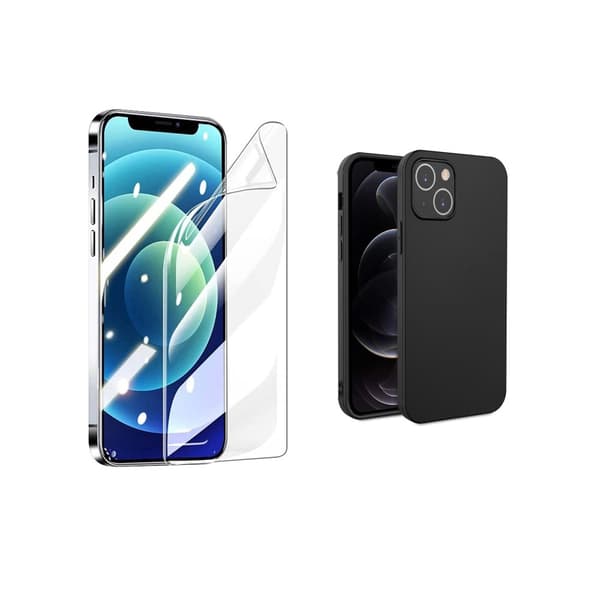 Mattbehandlat Tunt Skal & Hydrogel Skärmskydd iPhone 13