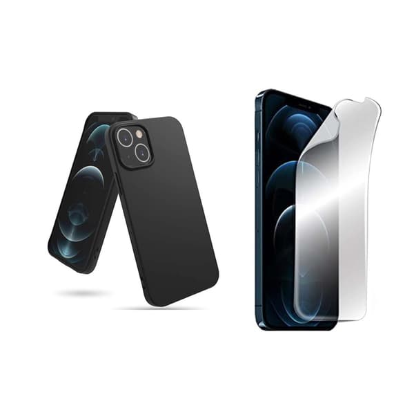 Mattbehandlat Tunt Skal & Hydrogel Skärmskydd iPhone 13