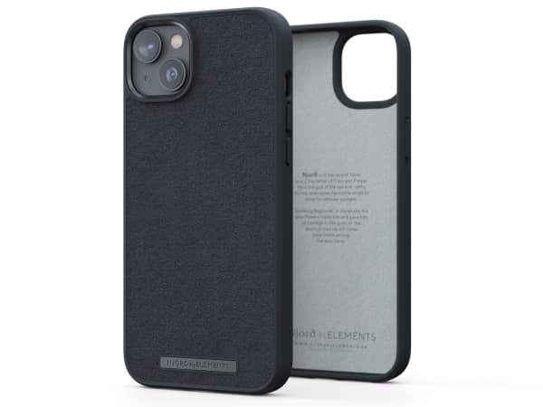 Njord byELEMENTS Suede Comfort+, Suojus, Apple, iPhone 14 Plus, 17 cm (6.7"), Musta