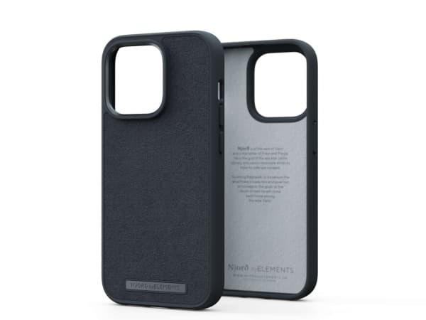 Njord byELEMENTS Suede Comfort+, Suojus, Apple, iPhone 14 Plus, 17 cm (6.7"), Musta