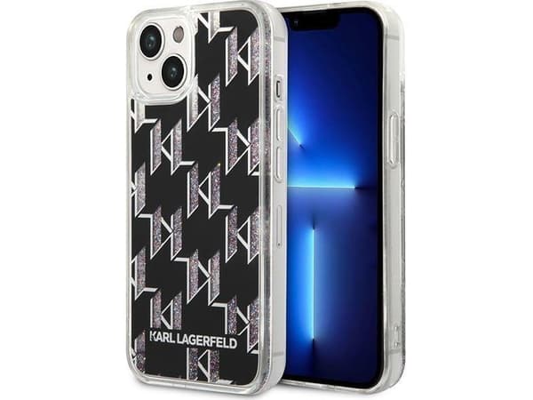 Karl Lagerfeld KLHCP14SLMNMK iPhone 14/ 15 / 13 6,1" hardcase black Liquid Glitter Monogram