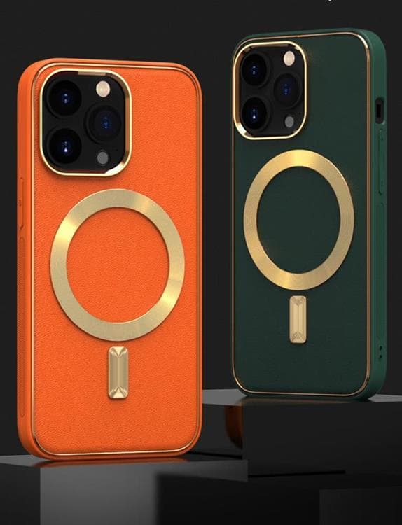 BOOM iPhone 13 Pro Max Skal Magsafe Läder - Coral Orange