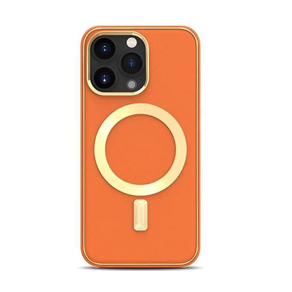 BOOM iPhone 13 Pro Max Skal Magsafe Läder - Coral Orange