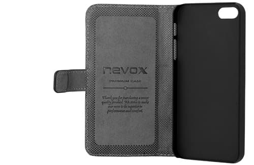 Nevox ORDO - Vikbart fodral för mobiltelefon - PU-behandlat läder - grå, svart