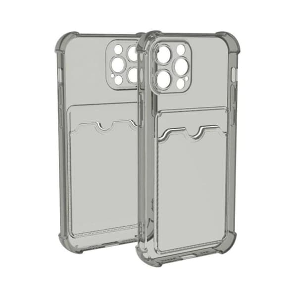 iPhone 12 Pro Stöttåligt Skal med Korthållare - Grå