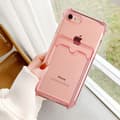 Miniatyrbild 5 av 5: iPhone 7/8/SE (2020/2022) Stöttåligt Skal med Korthållare - Rosa