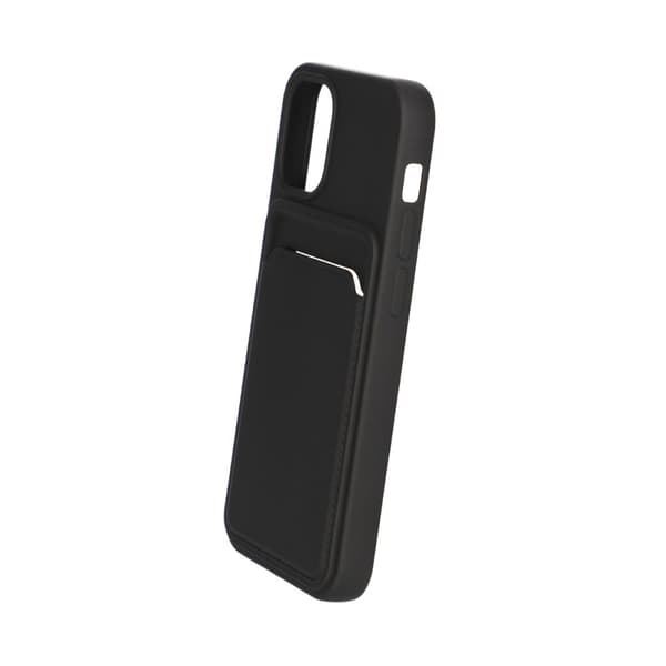 iPhone 12 Mini Silikonskal med Korthållare - Svart