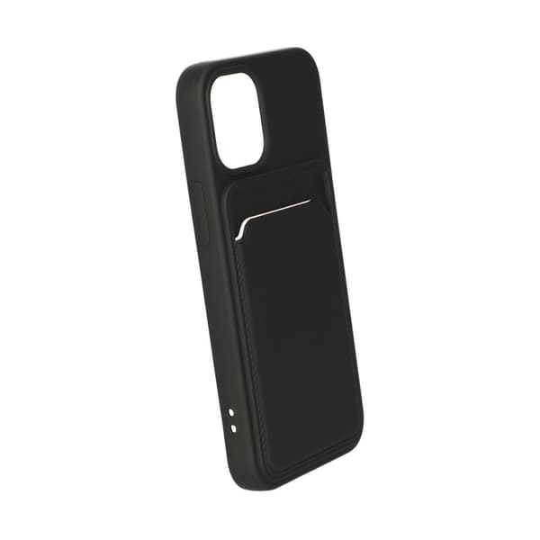 iPhone 12 Mini Silikonskal med Korthållare - Svart