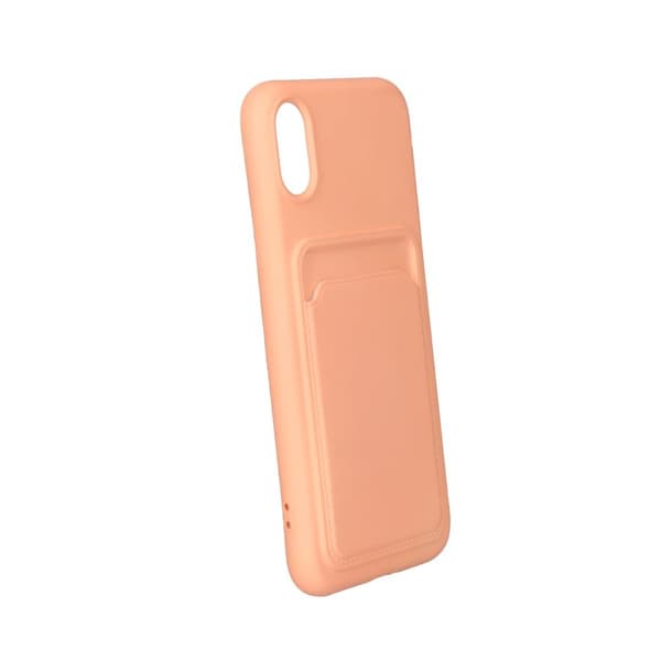 iPhone XR Silikonskal med Korthållare - Rosa