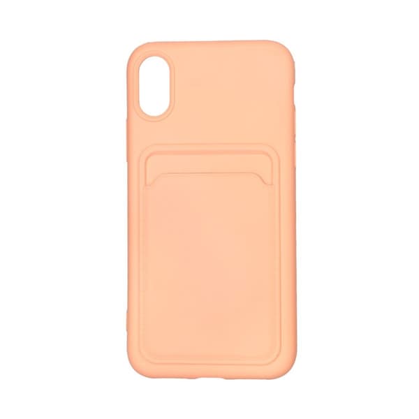 iPhone XR Silikonskal med Korthållare - Rosa