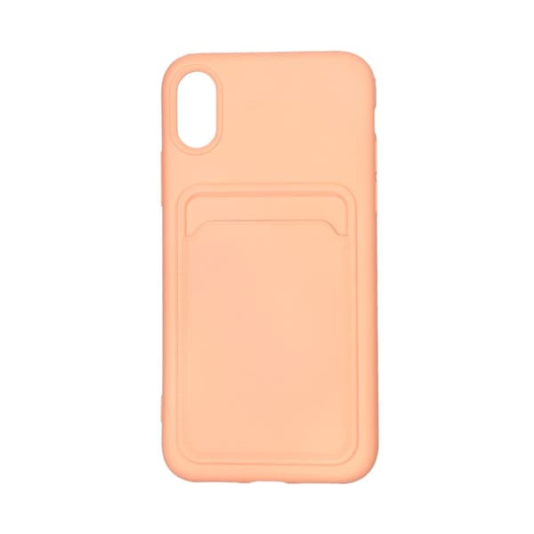 iPhone X/XS Silikonskal med Korthållare - Rosa