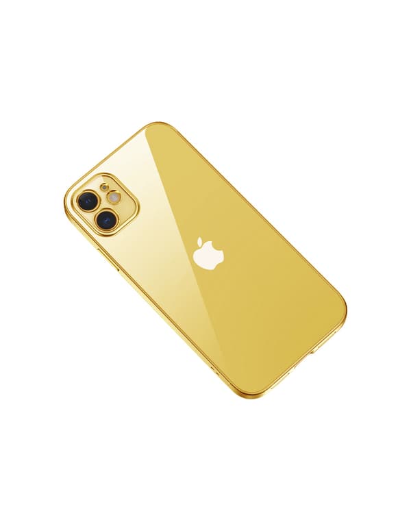 iPhone 12 Mobilskal med Kameraskydd - Guld/transparent