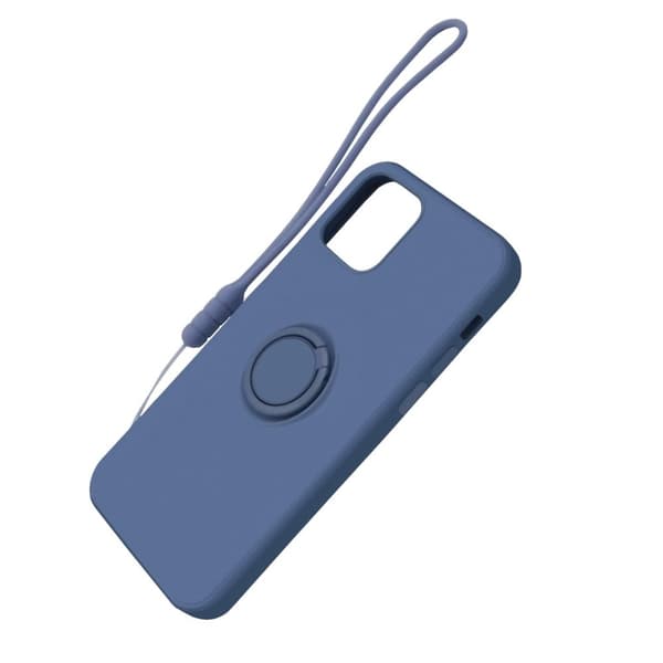 iPhone 12/12 Pro Silikonskal med Ringhållare och Handrem - Grå