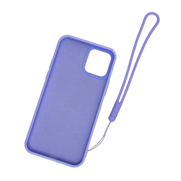 iPhone 12/12 Pro Silikonskal med Ringhållare och Handrem - Lila