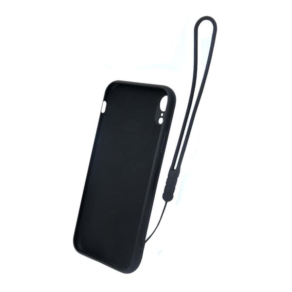 iPhone XR Silikonskal med Ringhållare och Handrem - Svart