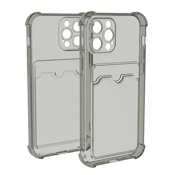 iPhone 13 Pro Stöttåligt Skal med Korthållare - Grå