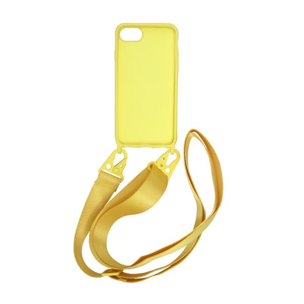 iPhone 7/8/SE (2020/2022) Silikonskal med Rem/Halsband - Gul