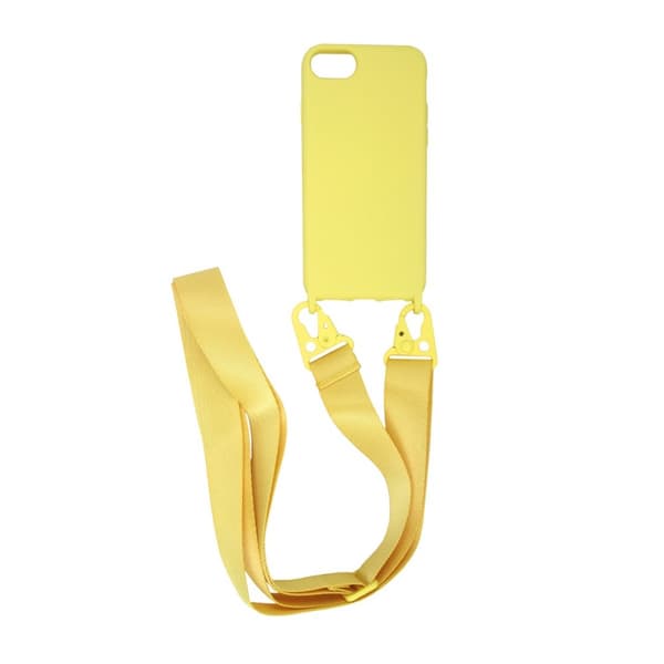 iPhone 7/8/SE (2020/2022) Silikonskal med Rem/Halsband - Gul