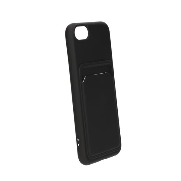iPhone 7/8/SE (2020/2022) Silikonskal med Korthållare - Svart