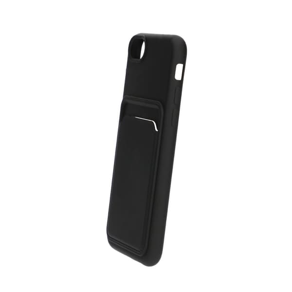 iPhone 7/8/SE (2020/2022) Silikonskal med Korthållare - Svart