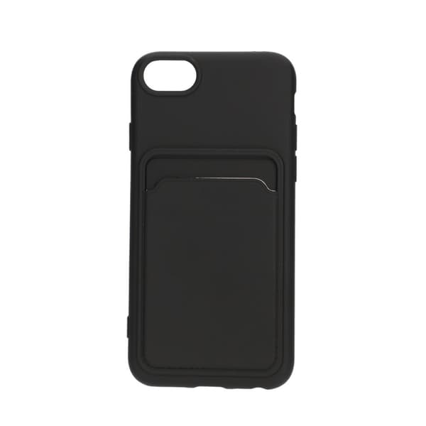 iPhone 7/8/SE (2020/2022) Silikonskal med Korthållare - Svart