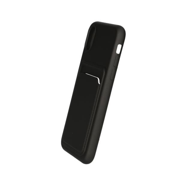 iPhone X/XS Silikonskal med Korthållare - Svart