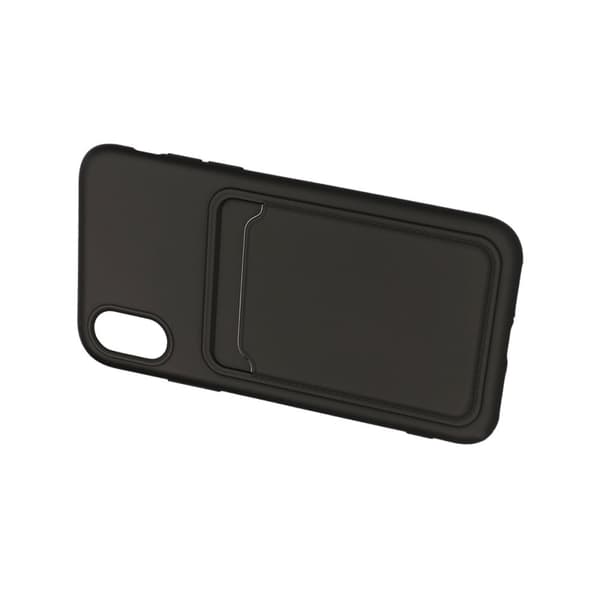 iPhone X/XS Silikonskal med Korthållare - Svart