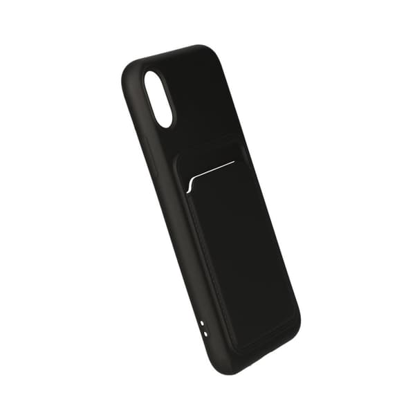 iPhone X/XS Silikonskal med Korthållare - Svart
