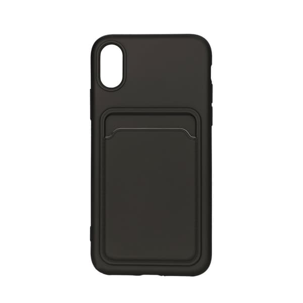 iPhone X/XS Silikonskal med Korthållare - Svart