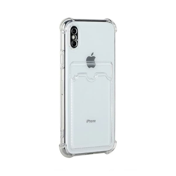 iPhone XS Max Stöttåligt Skal med Korthållare - Transparent