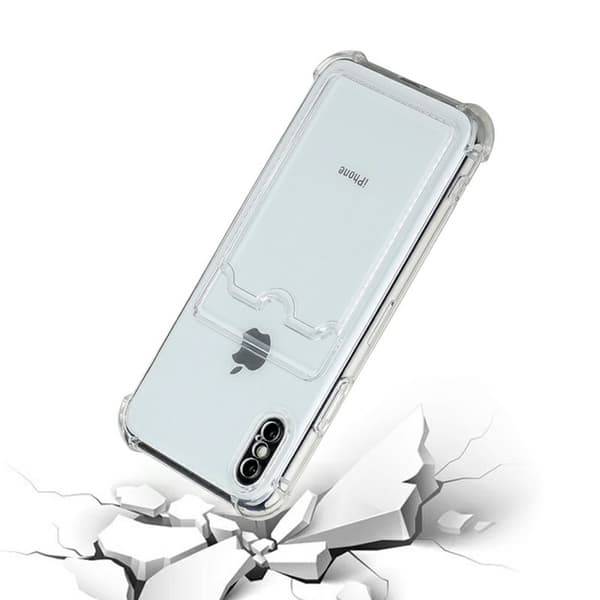 iPhone XS Max Stöttåligt Skal med Korthållare - Transparent