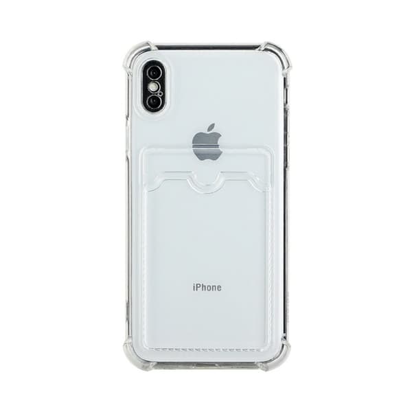 iPhone XS Max Stöttåligt Skal med Korthållare - Transparent