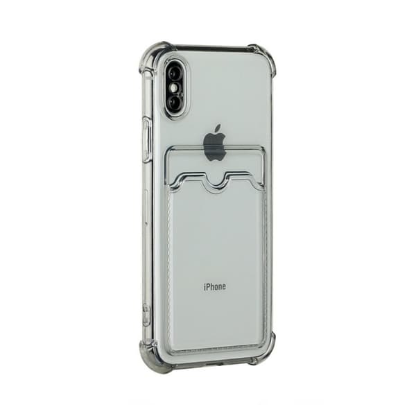 iPhone XS Max Stöttåligt Skal med Korthållare - Grå