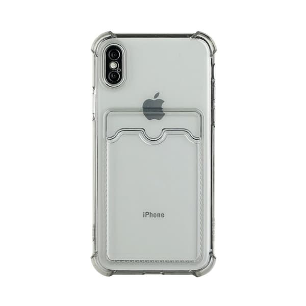 iPhone XS Max Stöttåligt Skal med Korthållare - Grå