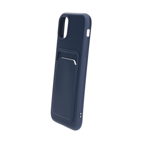 iPhone 11 Silikonskal med Korthållare - Blå