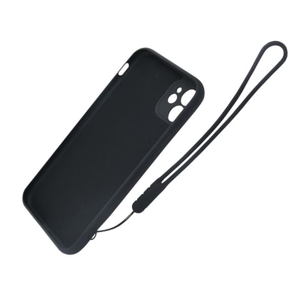 iPhone 11 Silikonskal med Ringhållare och Handrem - Svart