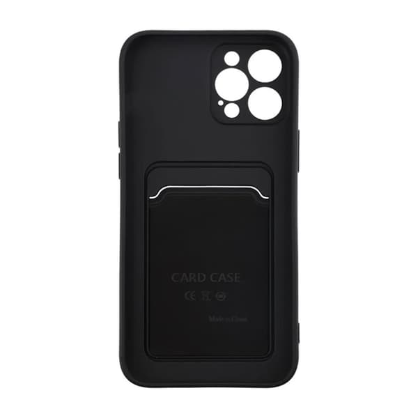 iPhone 12 Pro Max Silikonskal med Korthållare - Svart